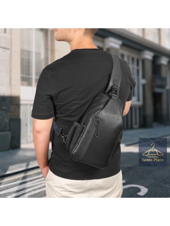 Tactical CCW Sling Bag - Premium Vegan Leather Crossbody with Anti-Theft Zipper